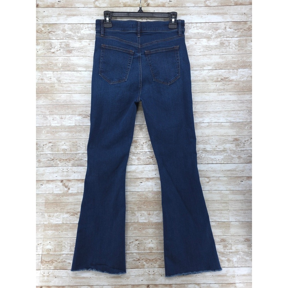 LOFT Slim Flare High Rise Frayed Hem Medium Wash Denim Jeans Womens 27/4 - Picture 2 of 9
